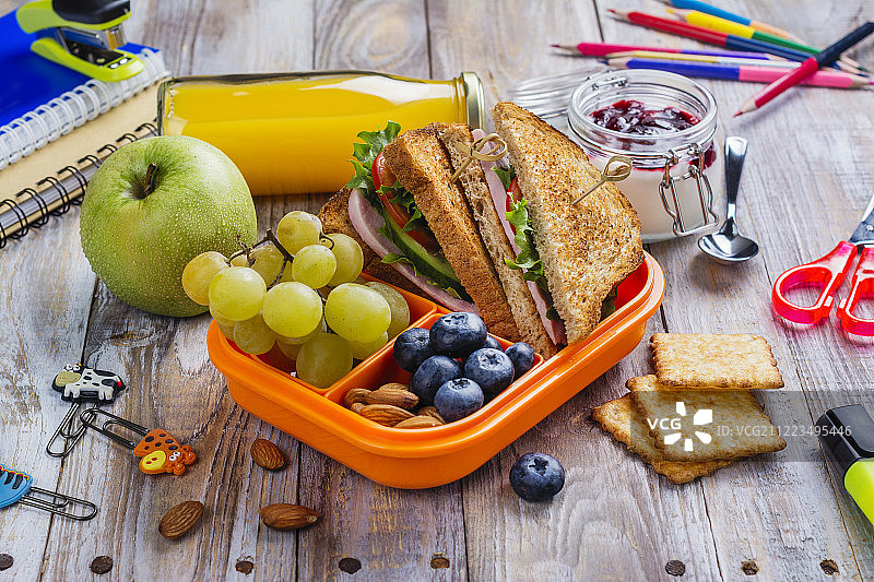 儿童健康午餐盒图片素材