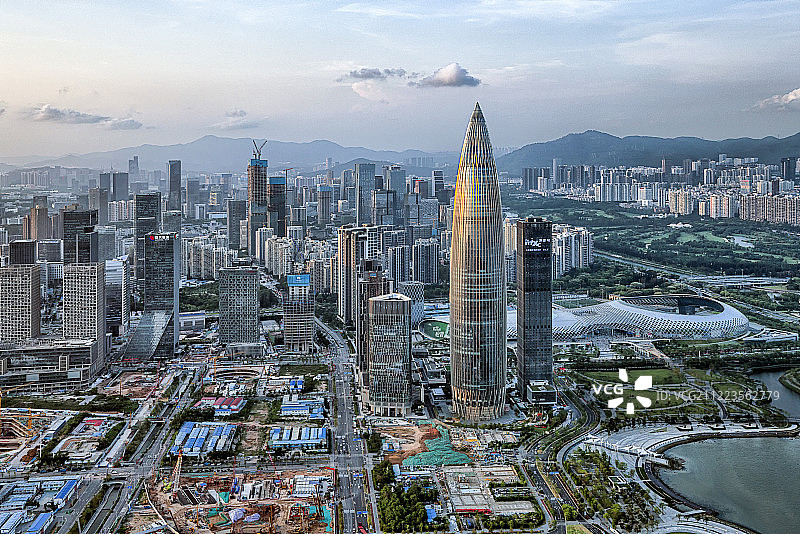 深圳湾一号俯瞰深圳图片素材