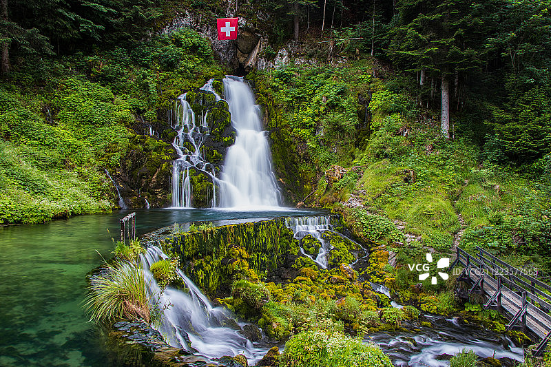 森林瀑布风光图片素材