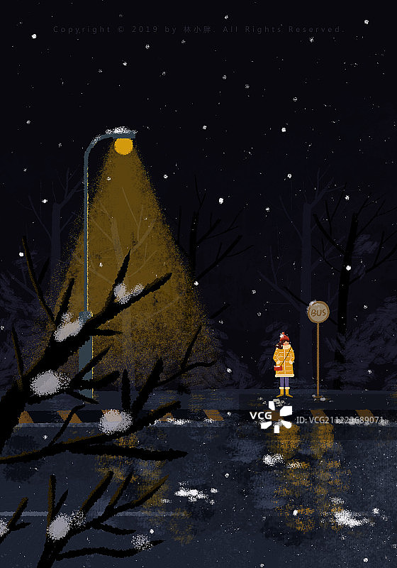 下雪女孩图片素材