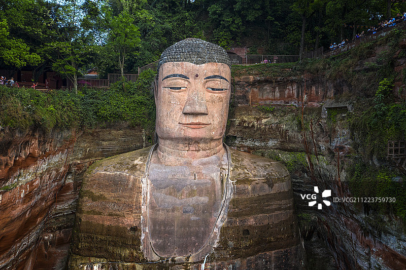 中国，四川省，乐山市，乐山大佛图片素材