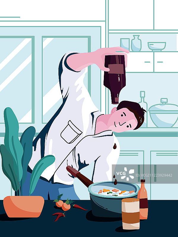 做饭的男人图片素材