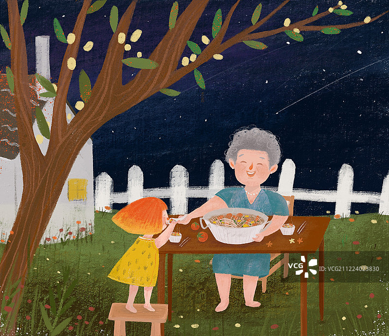 番茄和奶奶的故事图片素材