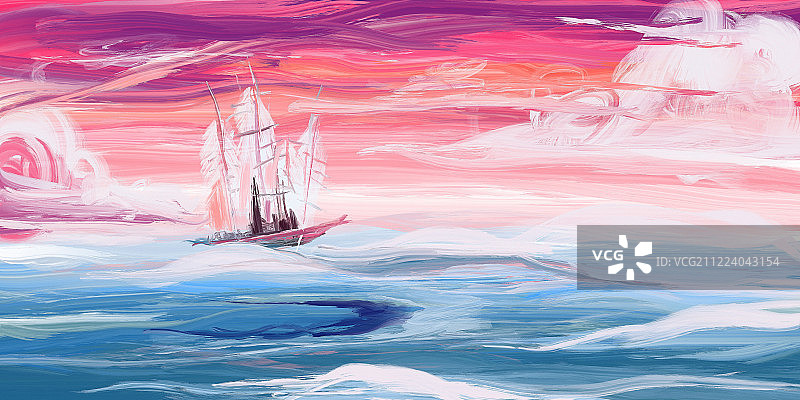 乘风破浪抽象画图片素材