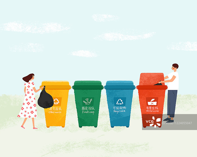 垃圾分类环保回收图片素材