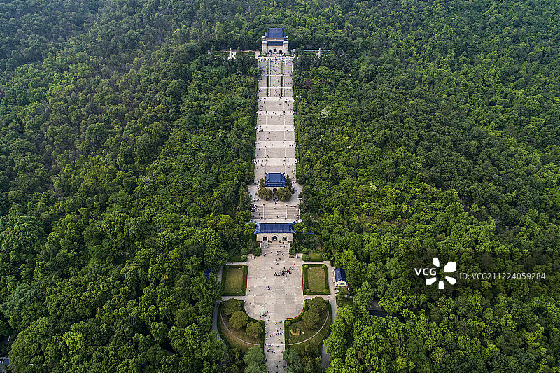 南京 钟山风景区 中山陵 航拍图片素材
