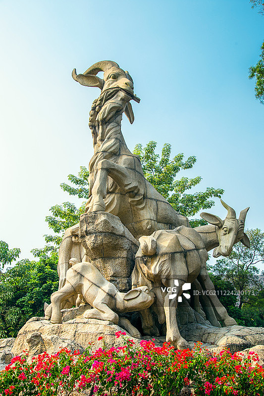 广东省广州越秀公园五羊雕塑图片素材