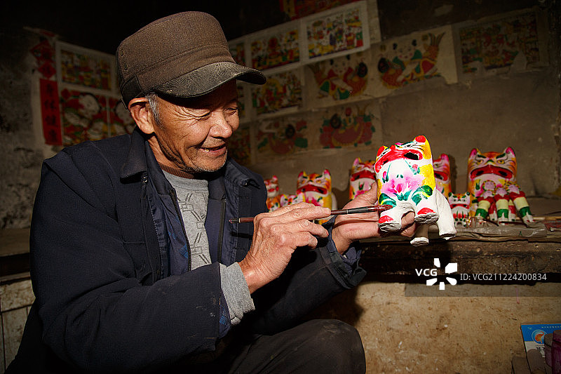 泥塑艺人图片素材