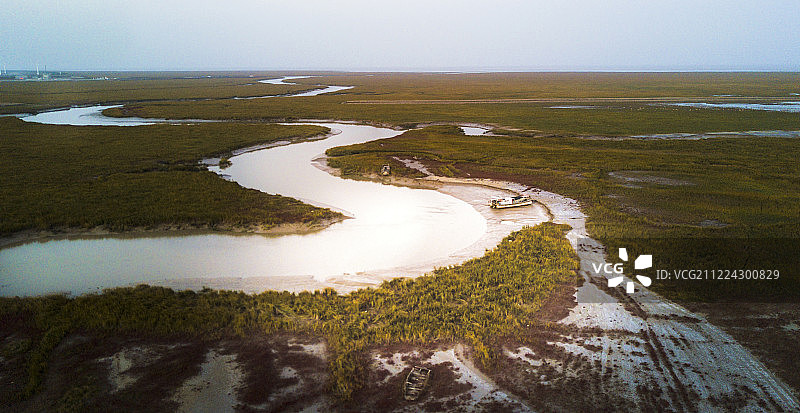 盐城大丰滩涂湿地图片素材