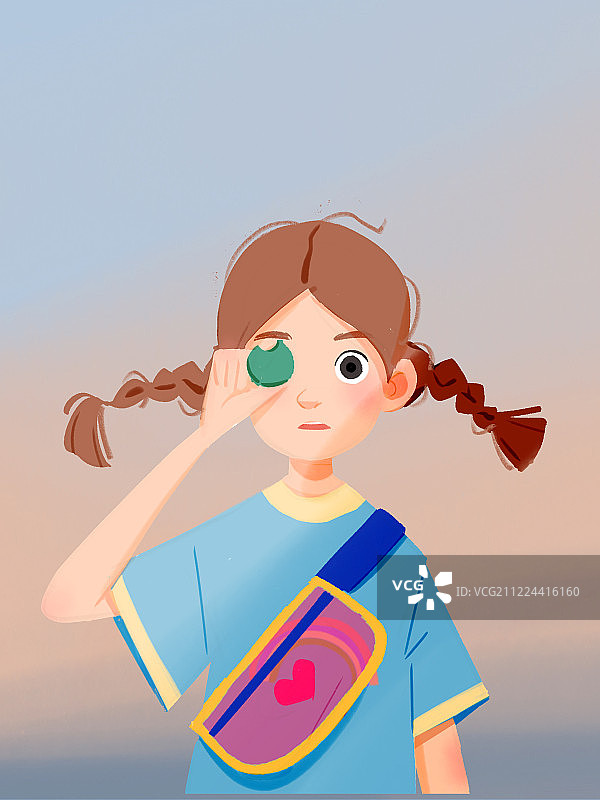 麻花辫女孩图片素材