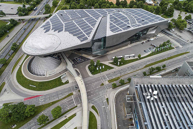 德国 慕尼黑 宝马博物馆 航拍图片素材