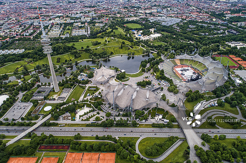 德国 慕尼黑 体育中心 航拍图片素材