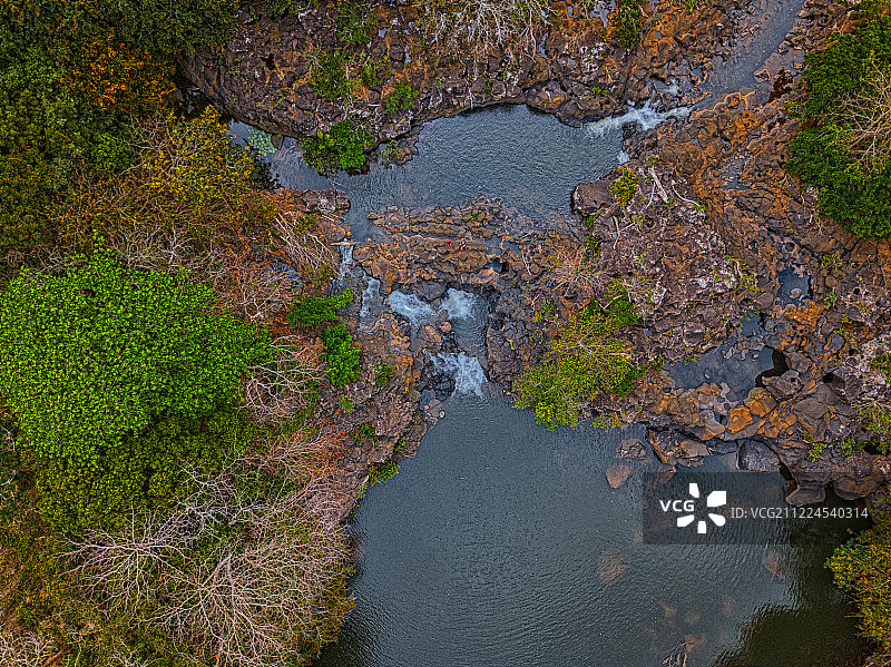 博尚瀑布航拍图片素材