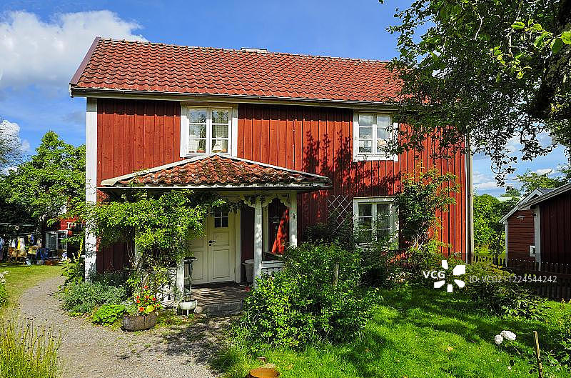 阿斯特丽德·林德格伦电影《吵闹村的孩子》的拍摄地，中间庭院，塞韦德斯托普，维默比，卡尔马县，斯莫兰，瑞典，欧洲图片素材