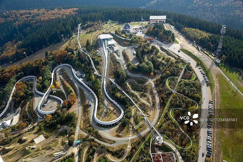 温特贝格滑道，德国北莱茵-威斯特法伦州绍尔兰温特贝格图片素材