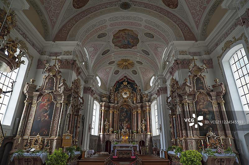 奥地利蒂罗尔州圣约翰教区教堂内部设计图片素材