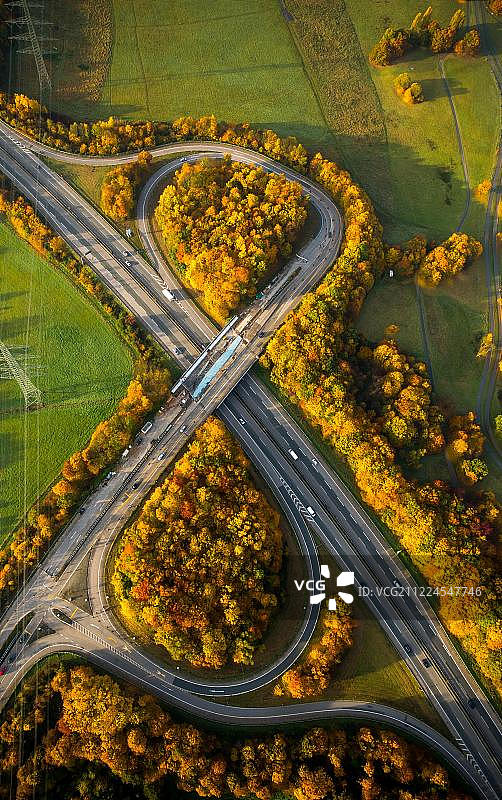 德国北莱茵-威斯特法伦州A43高速公路入口图片素材