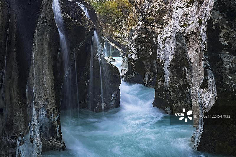 索卡峡谷，索卡山谷，博韦茨，特里格拉夫国家公园，斯洛文尼亚，欧洲图片素材