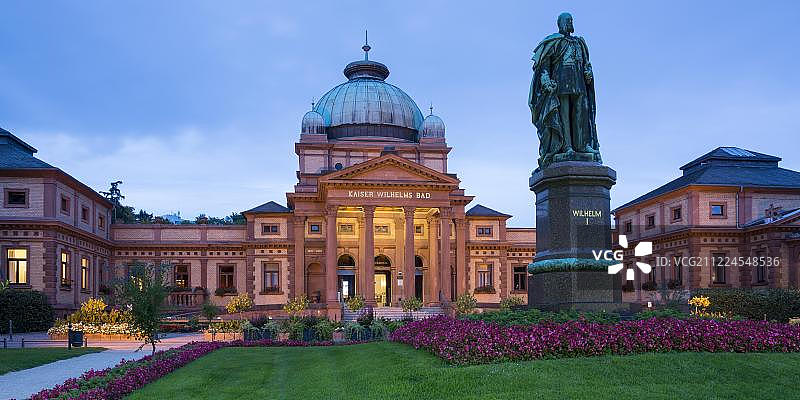 巴特洪堡凯撒·威廉斯浴场和威廉一世皇帝纪念馆，黑森州，德国，欧洲图片素材