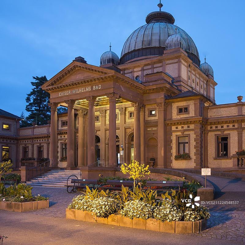 凯撒-威廉姆斯温泉浴场，温泉花园，巴特洪堡，黑森州，德国，欧洲图片素材