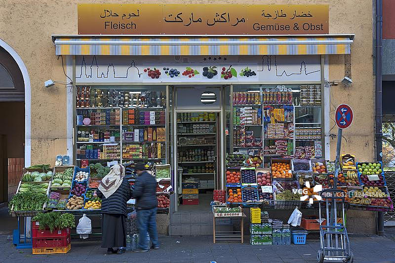 土耳其肉类蔬菜店，德国上巴伐利亚慕尼黑，欧洲图片素材