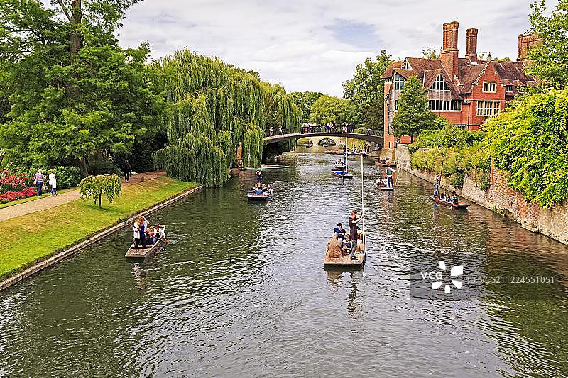 英国剑桥郡康河撑篙图片素材