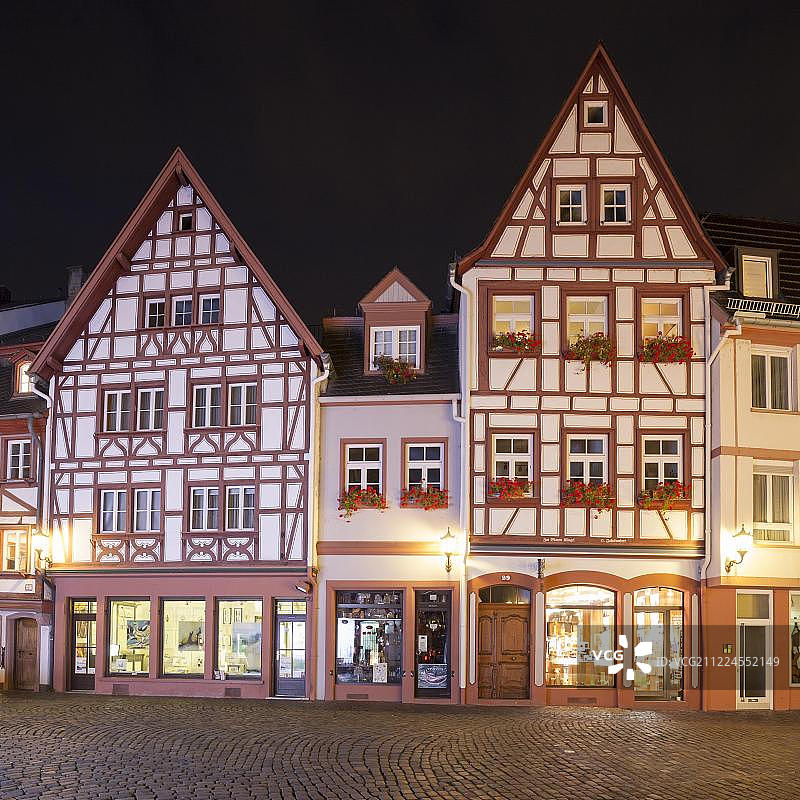 德国美因茨Kirschgarten的木结构房屋图片素材