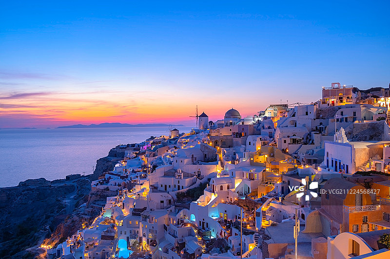 希腊圣托里尼伊亚日落图片素材