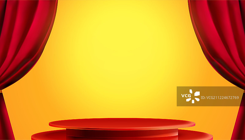 紅色布幕與舞台背景图片素材
