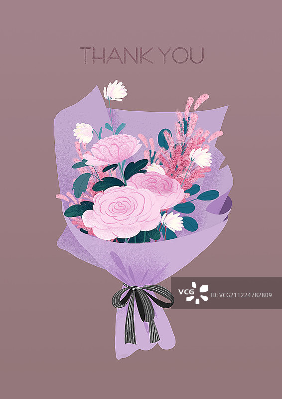 礼物鲜花花束彩带图片素材