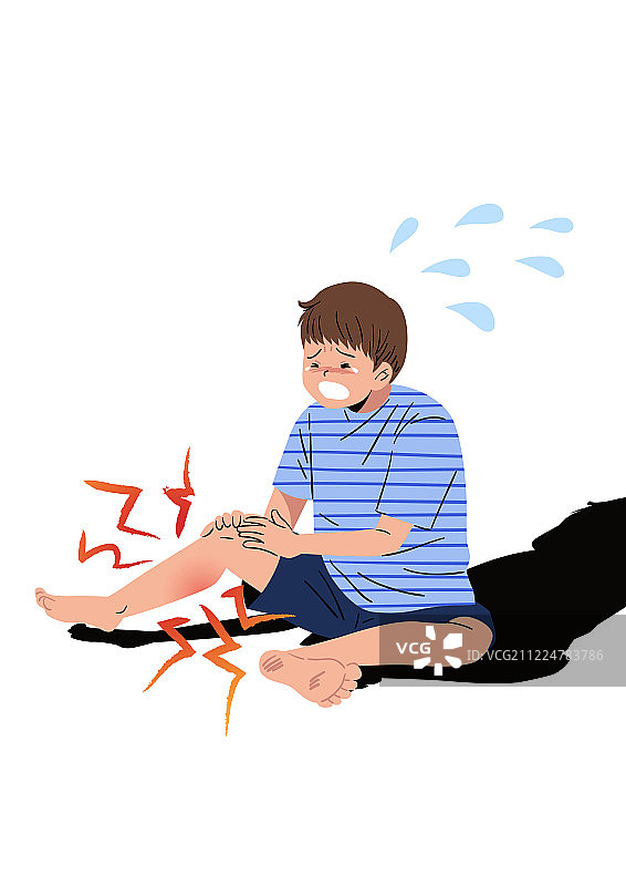 医疗保健、疼痛、疾病、膝盖、儿童、男孩、成长图片素材
