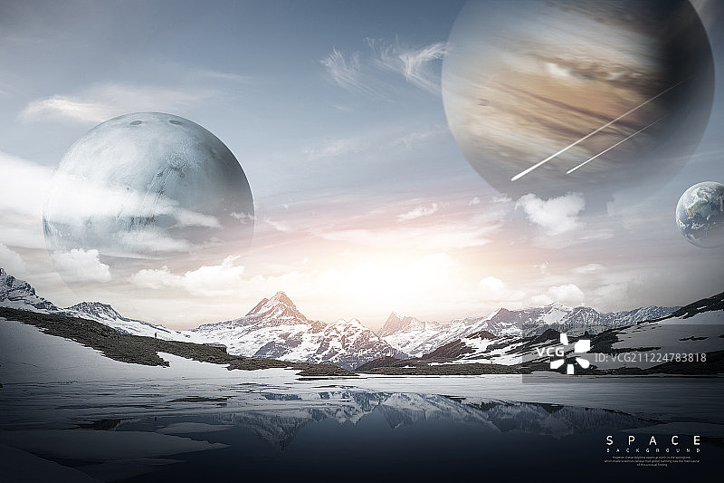 星球宇宙天空地球光背景图片素材