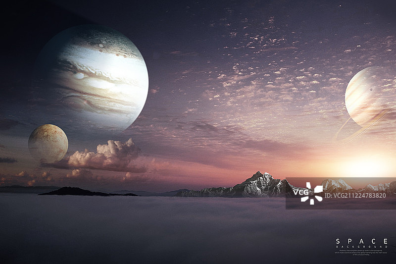 宇宙星球天空光线背景图片素材