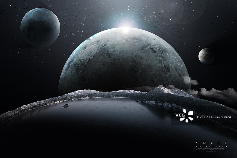 宇宙星球天空光线背景图片素材