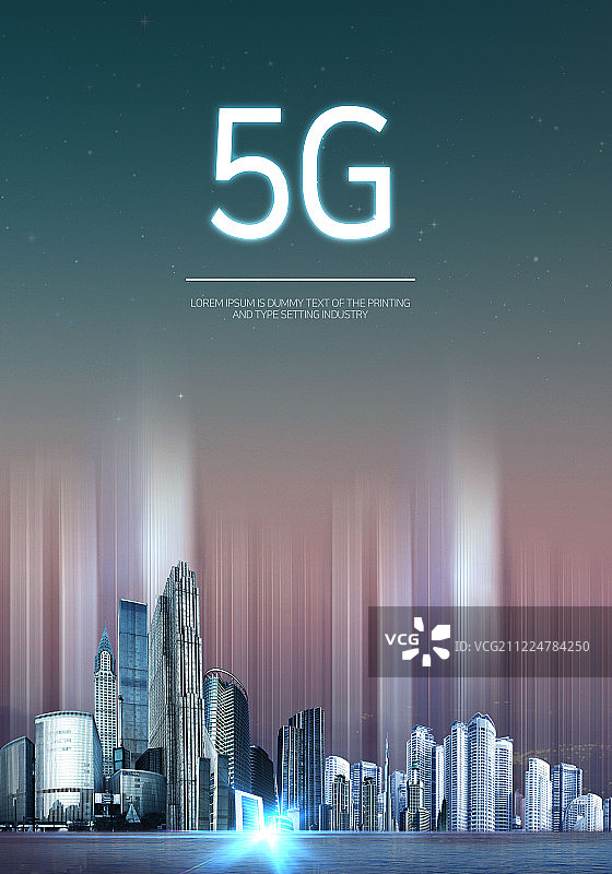 商业5G网络城市连接光效图图片素材