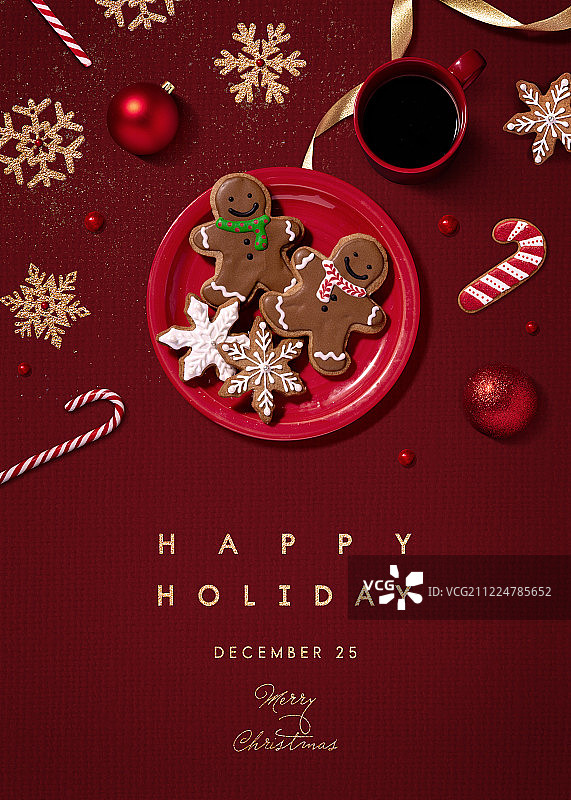 圣诞节、圣诞装饰品、顶角、年度活动、礼物、圣诞贺卡、饼干图片素材