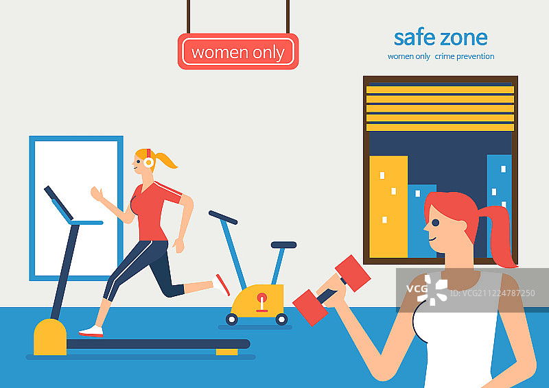 女性、安全、生活方式、健身房图片素材