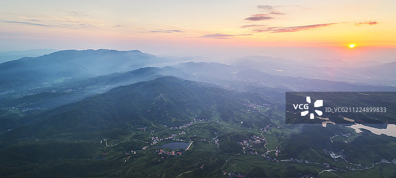 武汉木兰山航拍图片素材