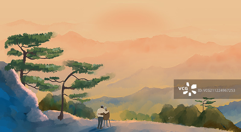 重阳登高观景 横幅2图片素材