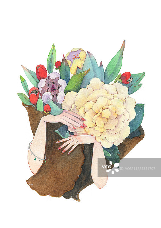 手与花图片素材