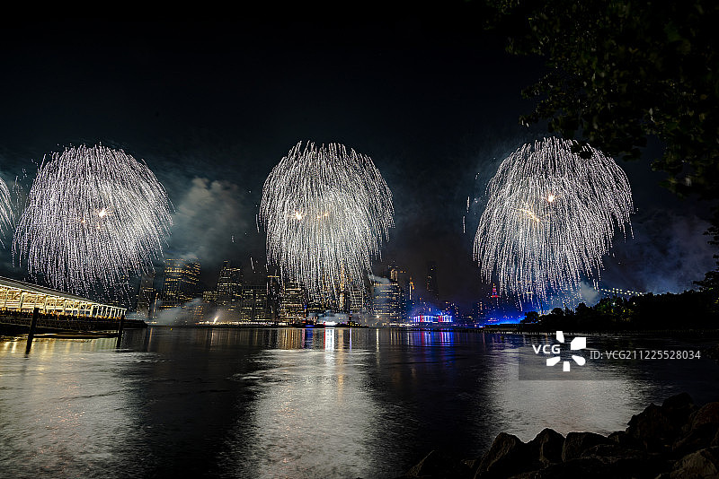 纽约梅西百货7月4日烟花表演图片素材