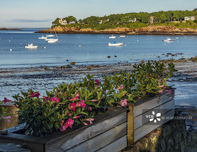 海上船只的高角度视图图片素材