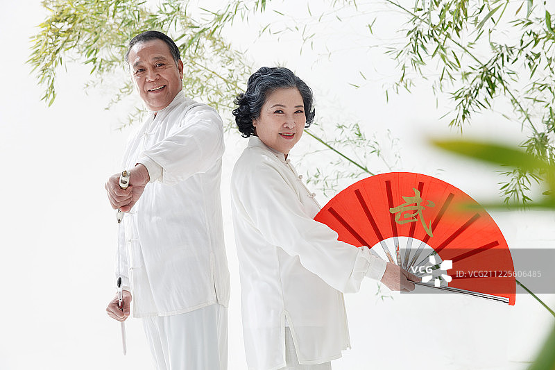 老年人舞扇图片素材