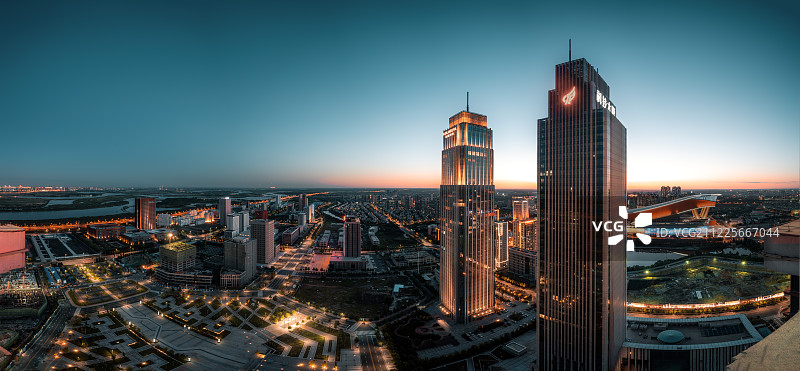 哈尔滨松北区天际线图片素材