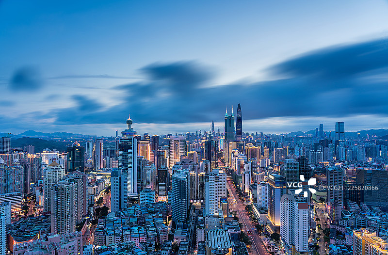 深圳罗湖夜景灯光秀图片素材