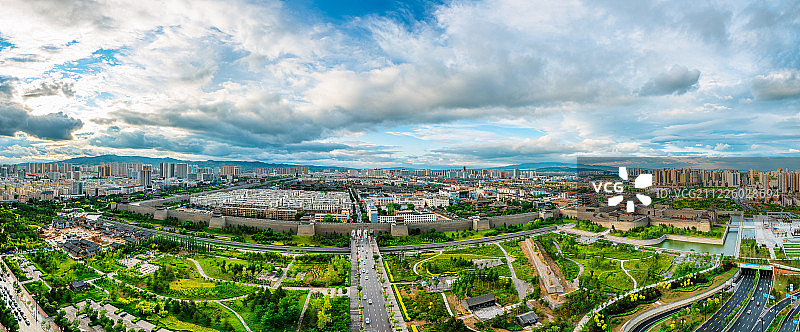 山西省大同市城市全景图片素材