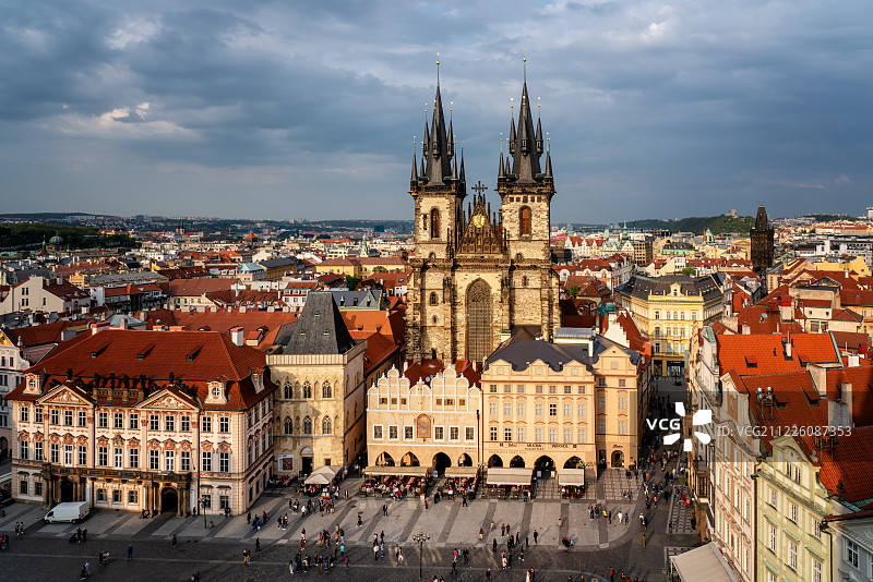 布拉格老市政厅风光图片素材