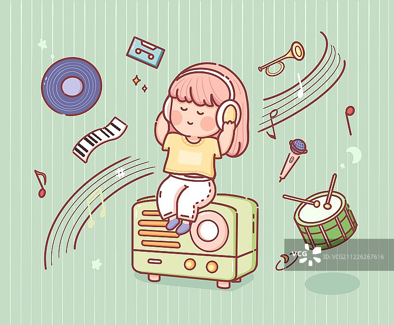 音乐女孩图片素材