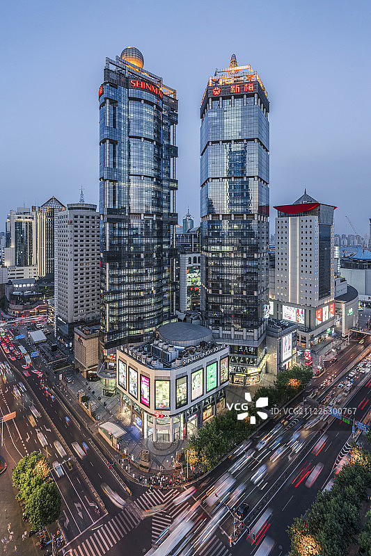 上海新梅百货双子楼图片素材