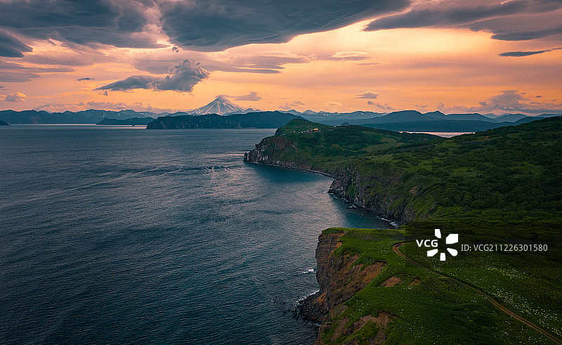 维柳钦斯克火山，堪察加半岛图片素材